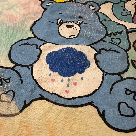 Care Bears Vintage Multicolor Tie Dye Cotton Size Large Graphic T-Shirt - Picture 5 of 16